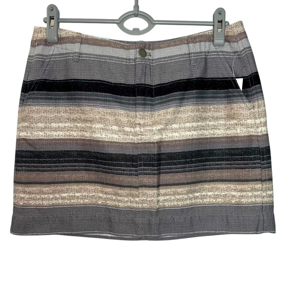Old‎ Navy Striped Basketweave Mini Skirt Gray Beige Black Multicolor Women's  6 - Picture 3 of 12